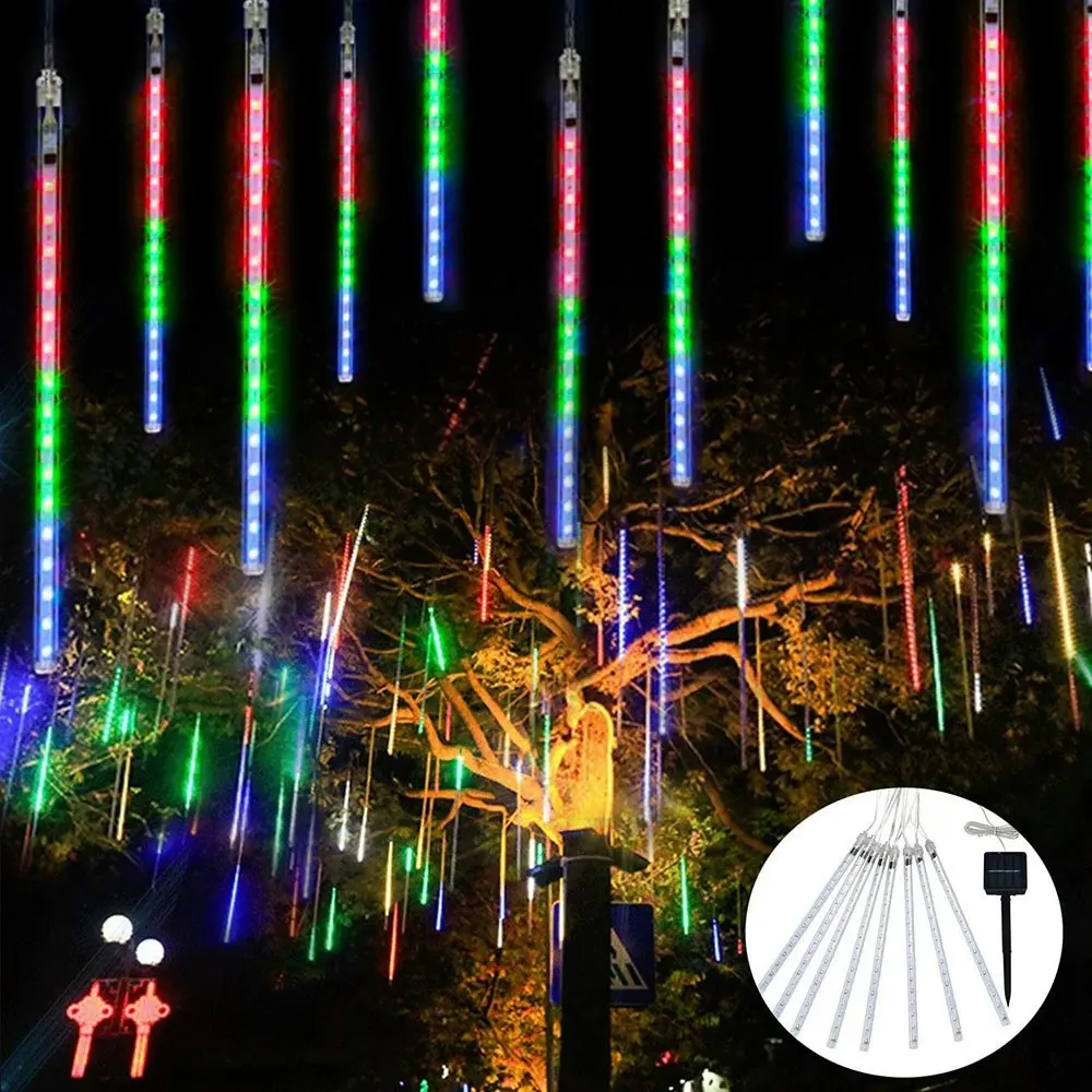 Solar Outdoor LED Meteor Shower String Light for Xmas Tree Wedding Holiday Party