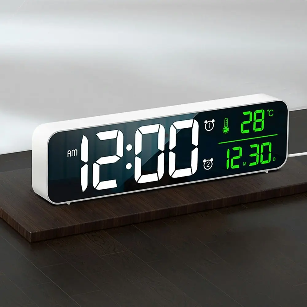 Large Display Digital Clock LED Electric Alarm Clocks With Date Temp Display