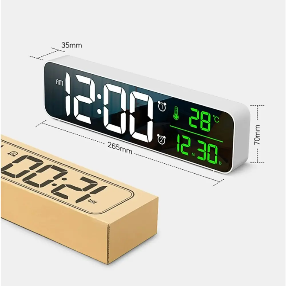 Large Display Digital Clock LED Electric Alarm Clocks With Date Temp Display