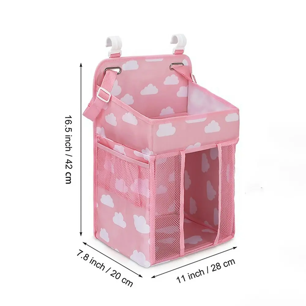 Hanging Baby Diaper Caddy Organizer Baby Crib Hanging Classified Storage Bag