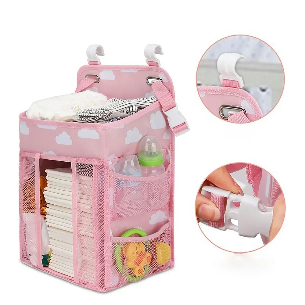 Hanging Baby Diaper Caddy Organizer Baby Crib Hanging Classified Storage Bag