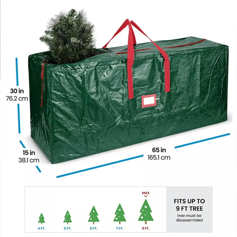 Heavy Duty Christmas Tree Storage Bag Fits 9FT Tall Xmas Trees Waterproof Xmas Tree Bag