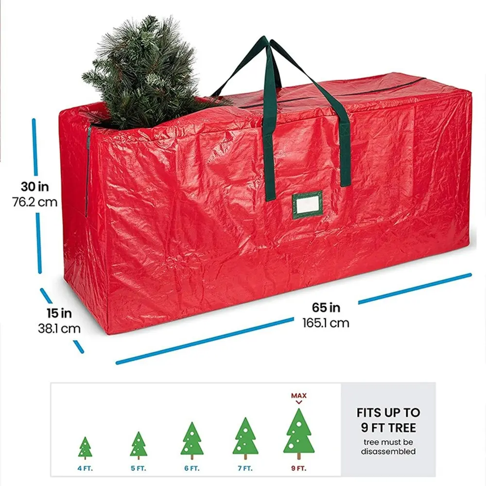 Heavy Duty Christmas Tree Storage Bag Fits 9FT Tall Xmas Trees Waterproof Xmas Tree Bag