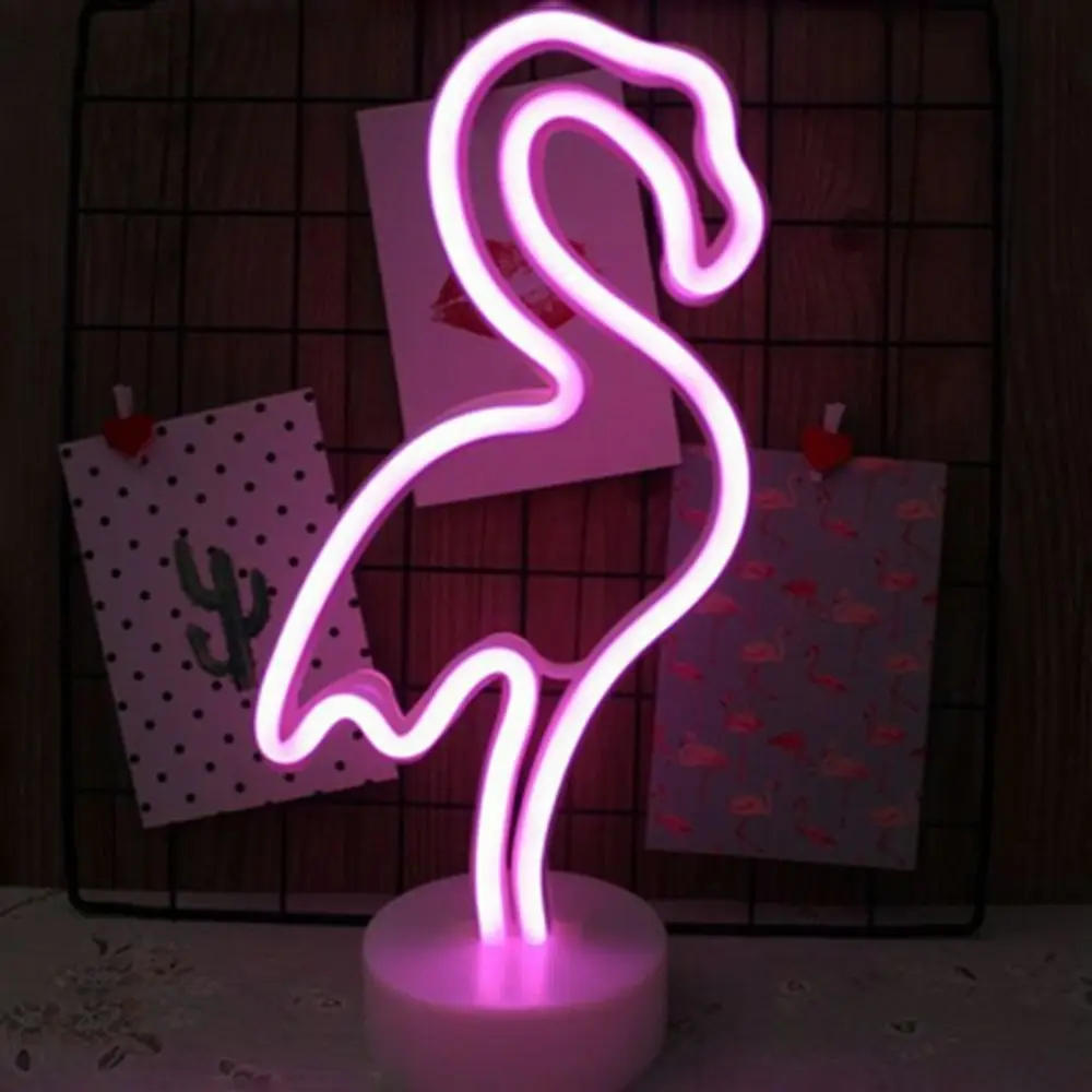 3 X Neon LED  Flamingo Rainbow Unicorn Night light for Home Decoration