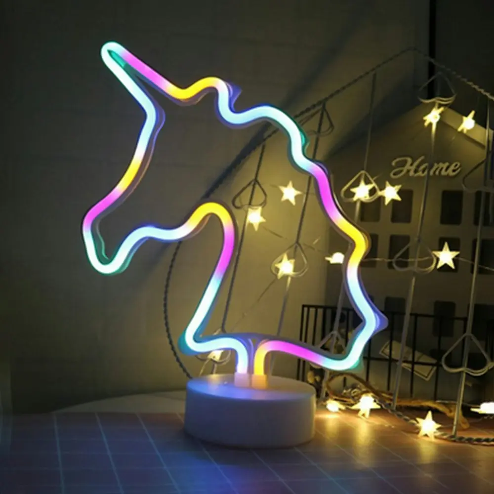 3 X Neon LED  Flamingo Rainbow Unicorn Night light for Home Decoration