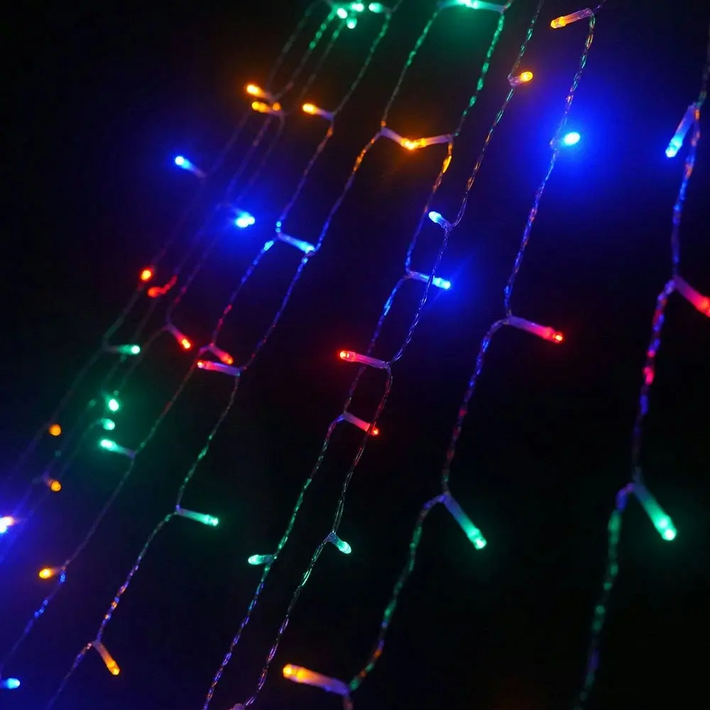 Solar LED Star Waterfall Lights Christmas Tree Decor String Lights