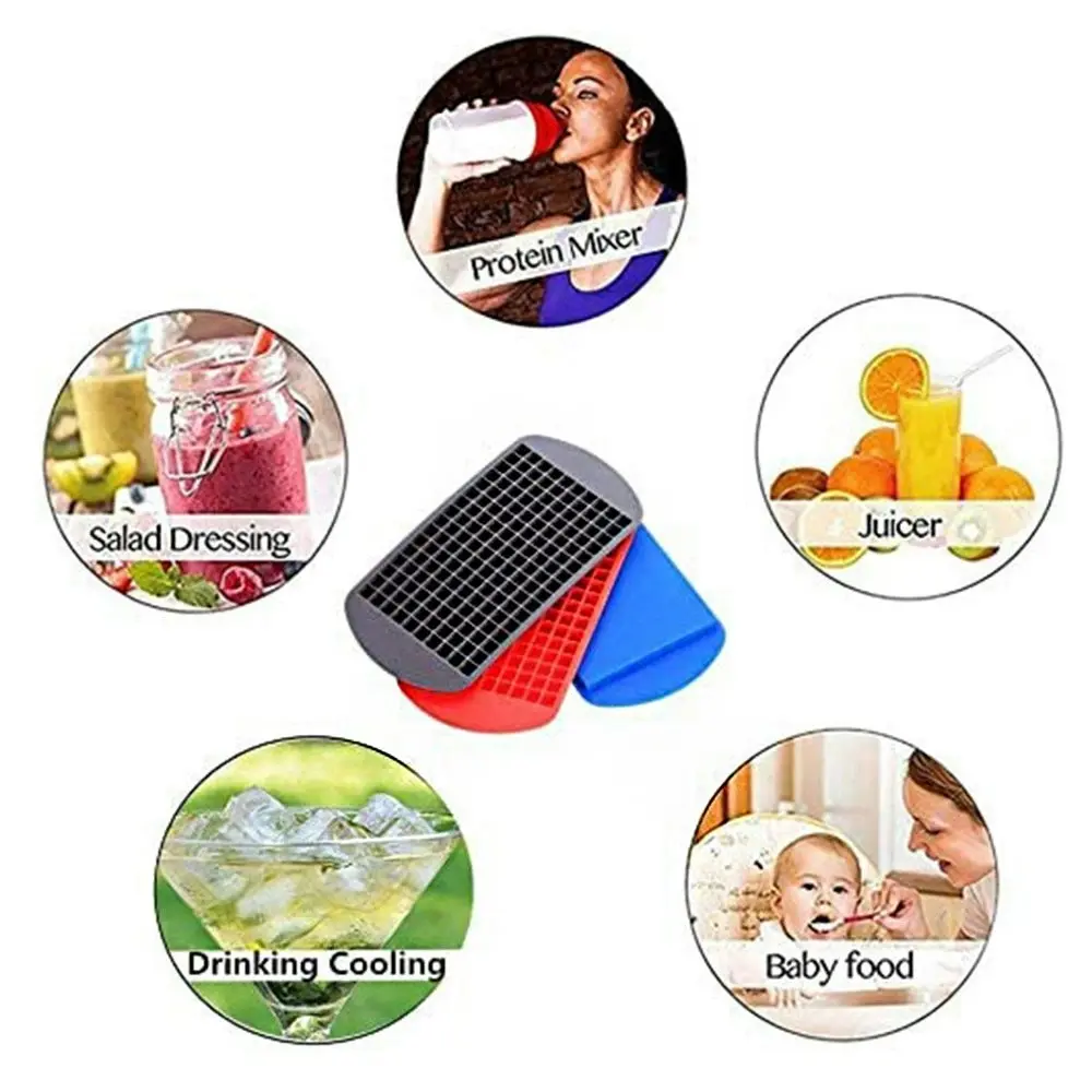 160 grids Silicone Ice Cube Tray Mini Ice Cubes Small Square Mold