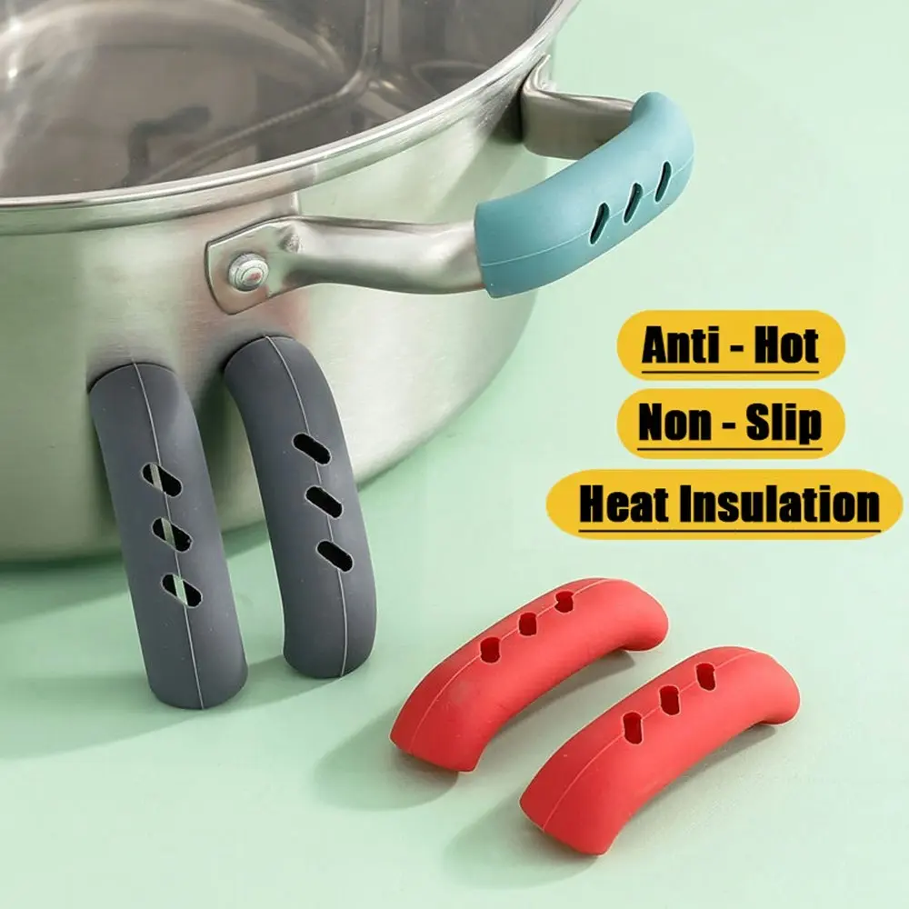 6Pcs Silicone Pan Handle Cover Heat Insulation Covers Pot Ear Clip