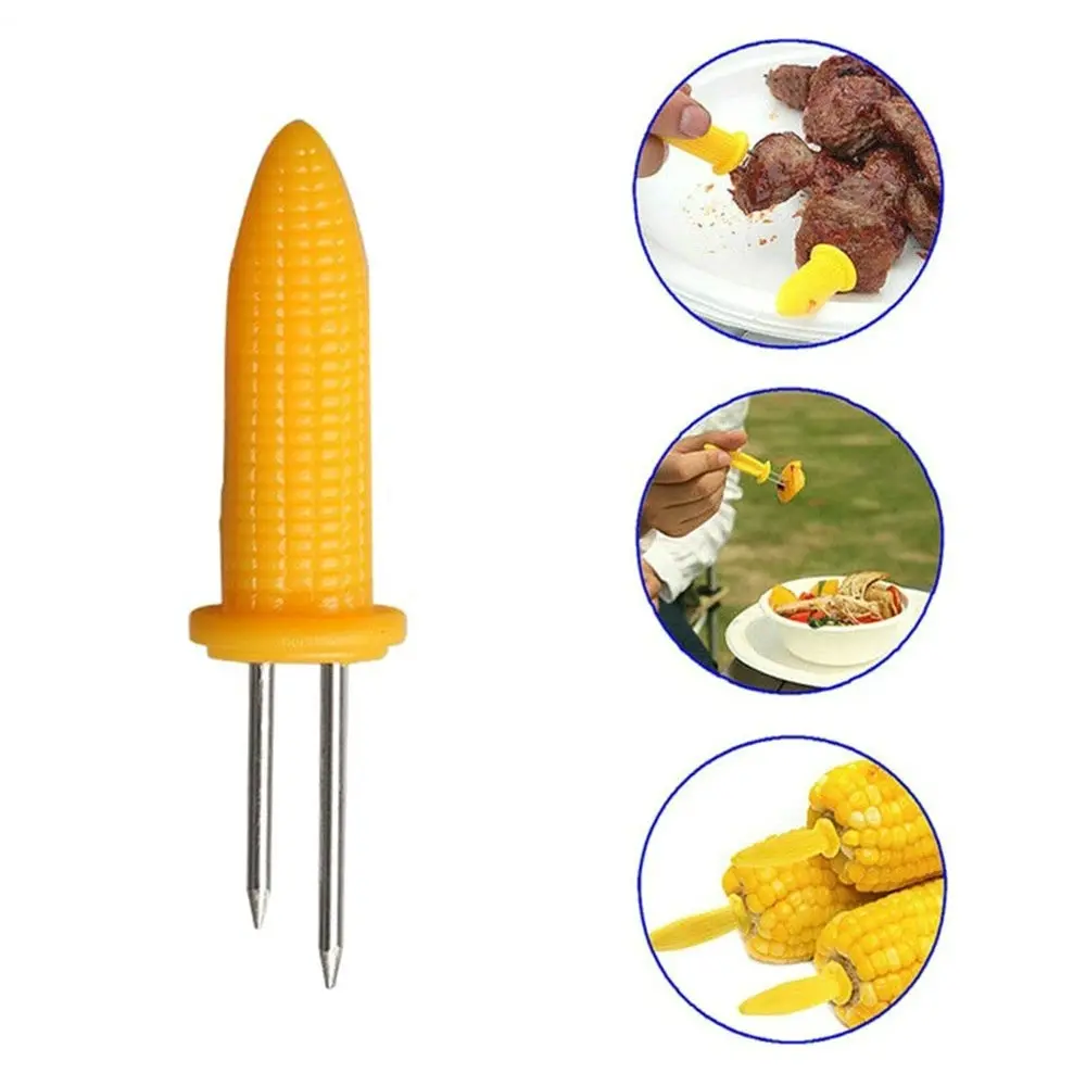 6Pcs Stainless Steel Corn Holders Corn on The Cob Skewers Barbecue Tool