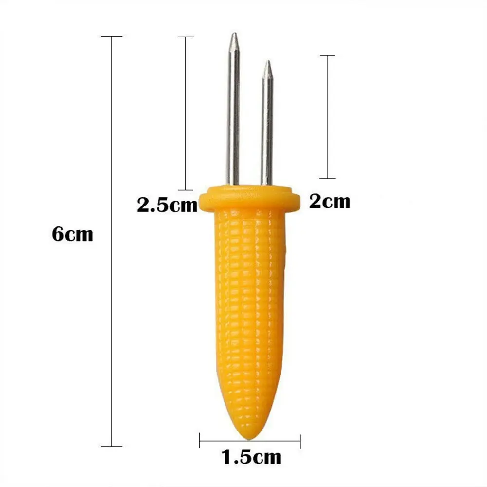 6Pcs Stainless Steel Corn Holders Corn on The Cob Skewers Barbecue Tool