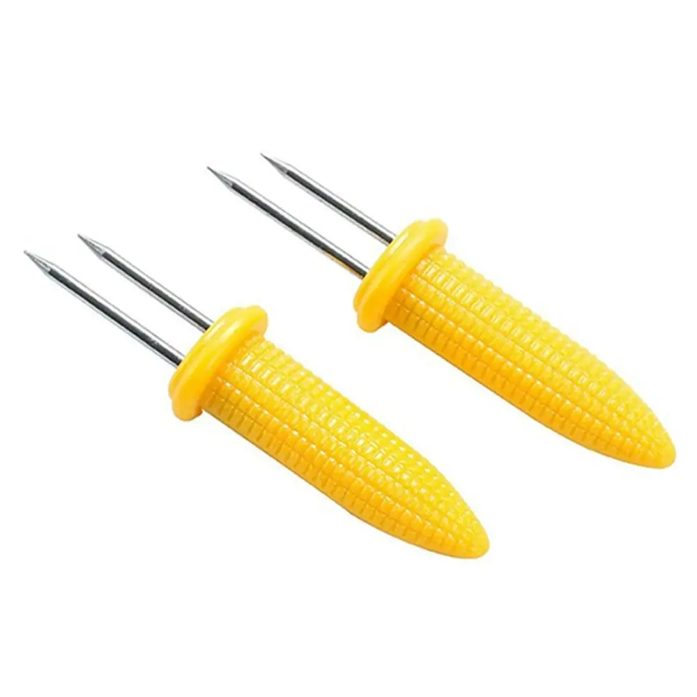 6Pcs Stainless Steel Corn Holders Corn on The Cob Skewers Barbecue Tool