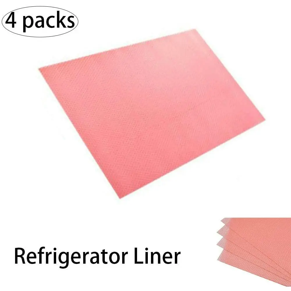 4 Pcs Refrigerator Mat Plastic Fridge Mat, Refrigerator Shelf Liner Can Be Cut Refrigerator Mat Drawer Table Placemats for Shelves