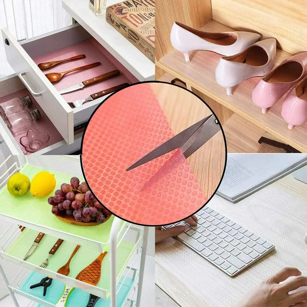 4 Pcs Refrigerator Mat Plastic Fridge Mat, Refrigerator Shelf Liner Can Be Cut Refrigerator Mat Drawer Table Placemats for Shelves