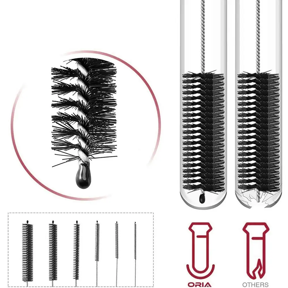 10Pcs Set Stainless Soft Hair Cleaning Nylon Brush