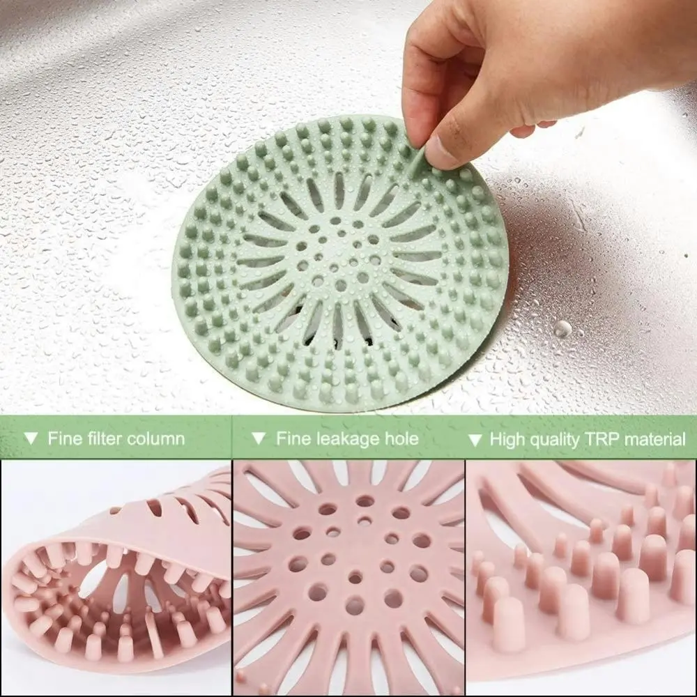 5 Pack Hair Catcher Durable Silicone Hair Stopper Bathroom Shower Drain Covers