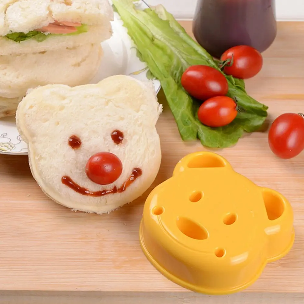 2Pcs Teddy Bear Sandwich Mold Toast Bread Making Cutter Mould Baking Tools