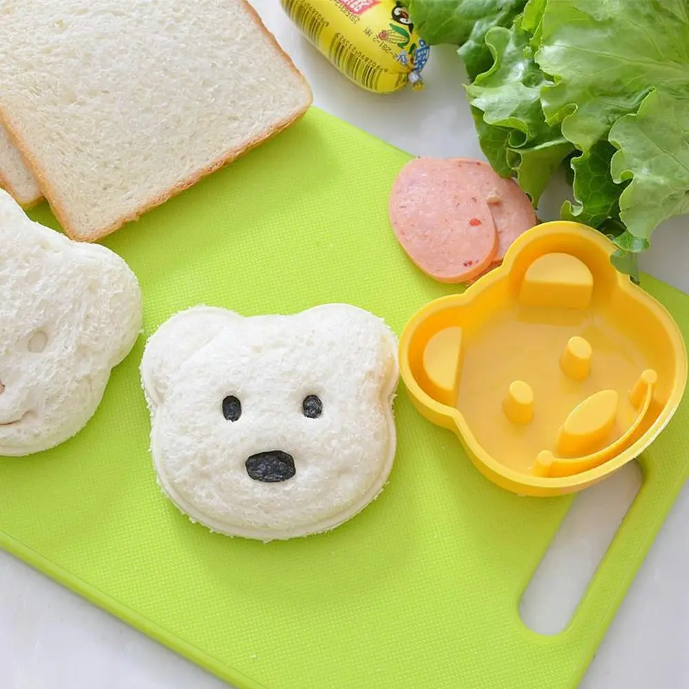 2Pcs Teddy Bear Sandwich Mold Toast Bread Making Cutter Mould Baking Tools