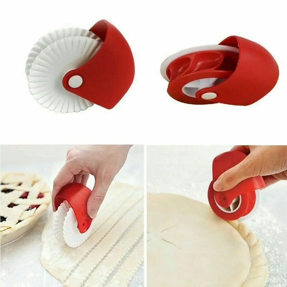 2Pcs Kitchen Dough Cutter Tool Helper DIY Pizza Pastry Lattice Pie Cutter