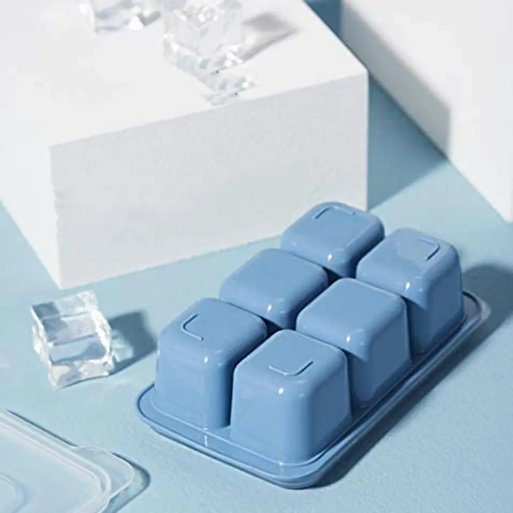 3pcs DIY square ice cube mold with lid for household use 6 bottom ice tray