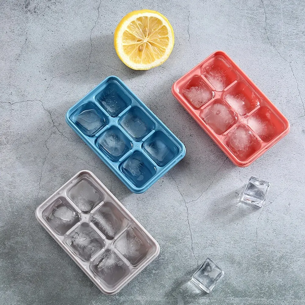 3pcs DIY square ice cube mold with lid for household use 6 bottom ice tray