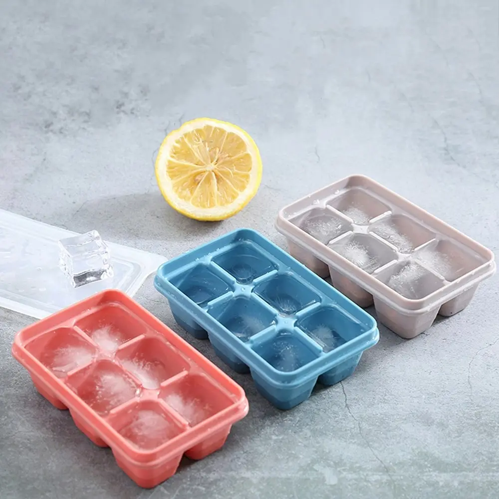 3pcs DIY square ice cube mold with lid for household use 6 bottom ice tray