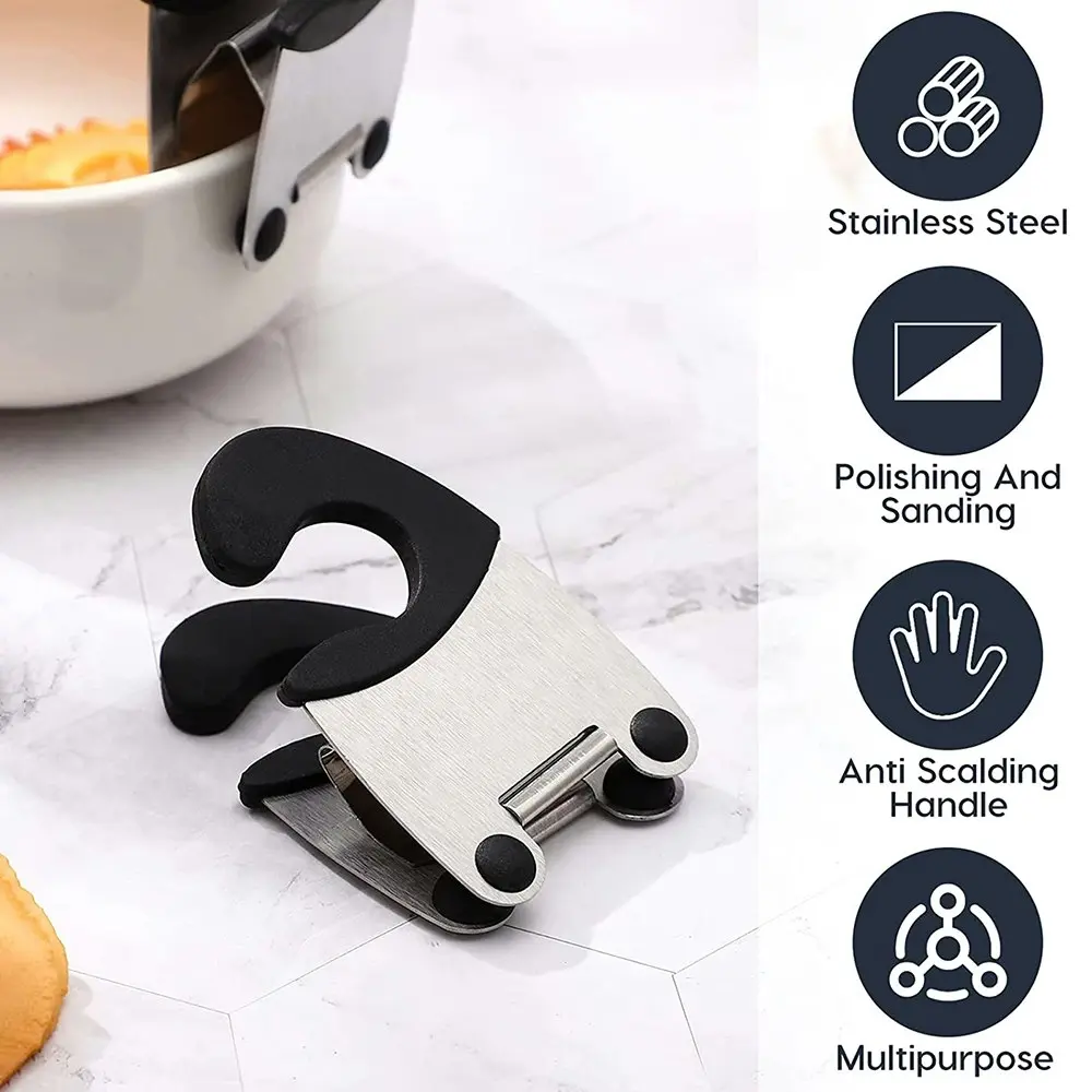 2 Pack Pot Clip Holder Utensil Pot Clip Spoon Rest Stainless Steel Kitchen Tool