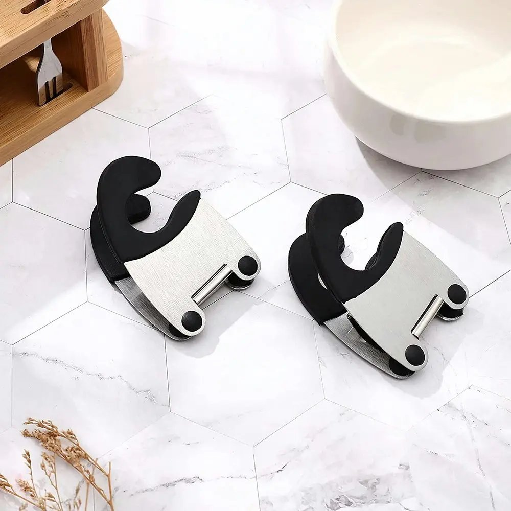 2 Pack Pot Clip Holder Utensil Pot Clip Spoon Rest Stainless Steel Kitchen Tool