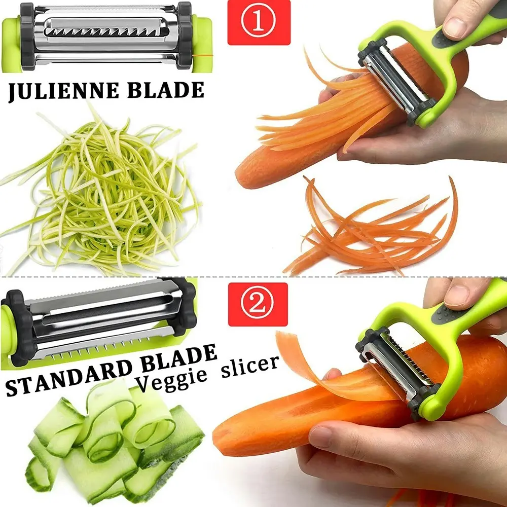 2 pcs 3 in 1 peeling knife rotating fruit and vegetable peeling knife