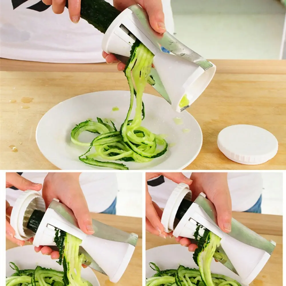 Multifunctional vegetable spiral slicer kitchen gadget