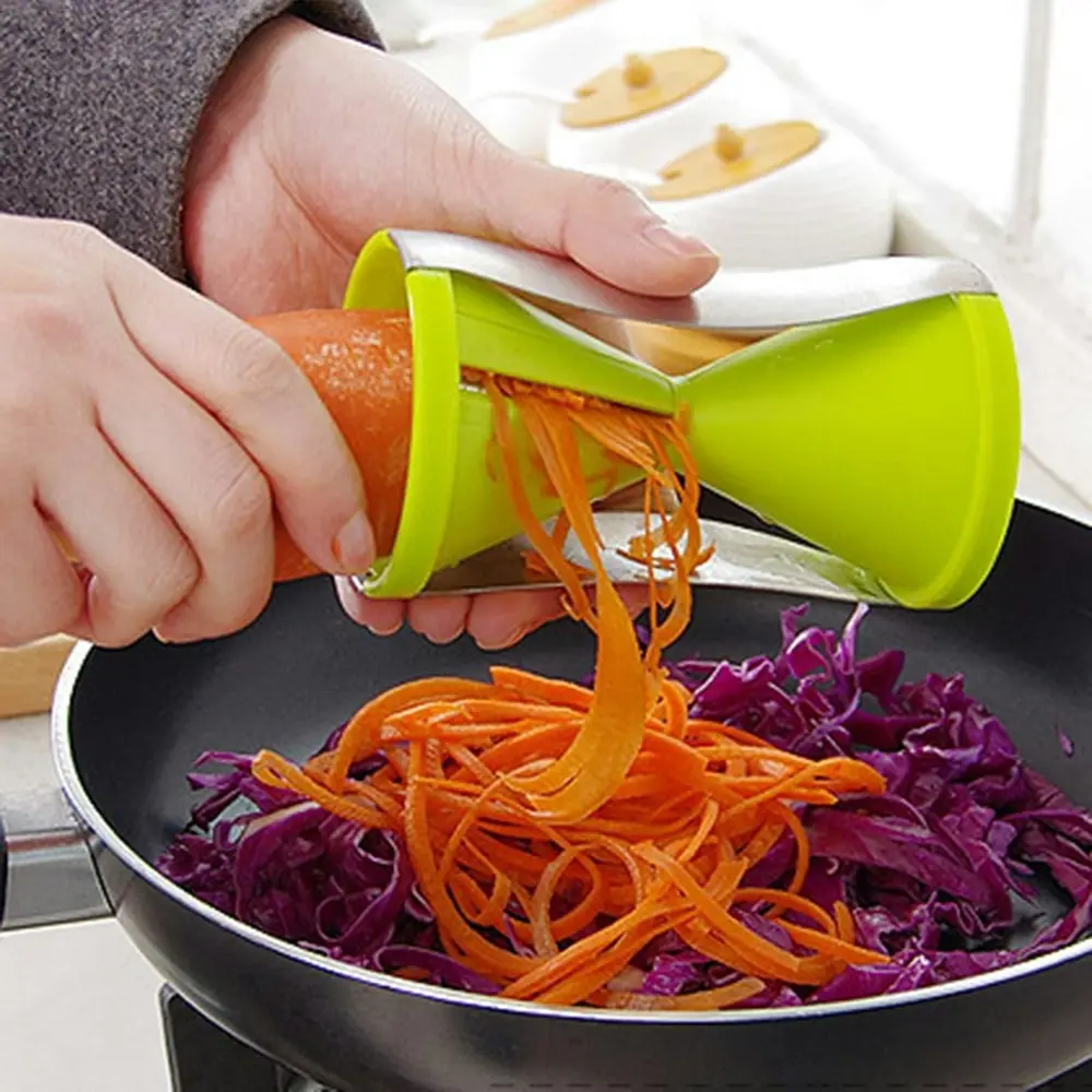 Multifunctional vegetable spiral slicer kitchen gadget