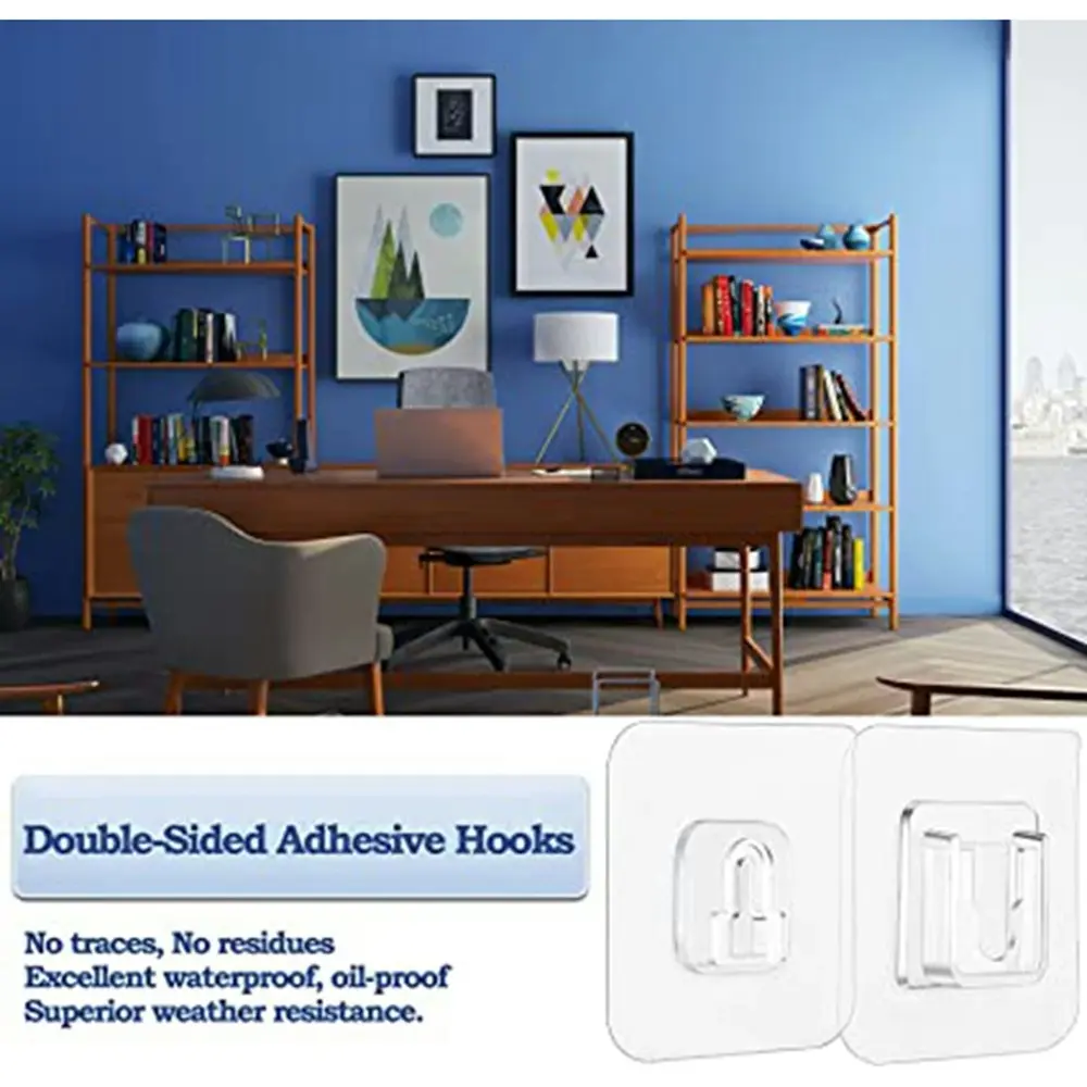 Double Sided Adhesive Wall Hooks Clear Sticking Hook Self Adhesive Hooks