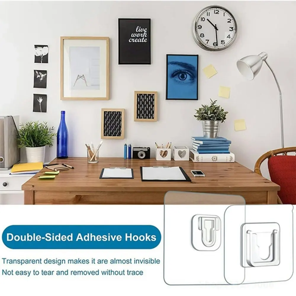 Double Sided Adhesive Wall Hooks Clear Sticking Hook Self Adhesive Hooks