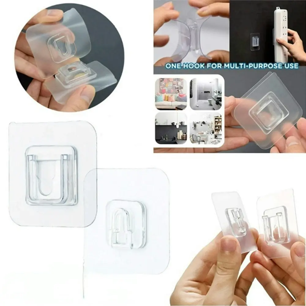 Double Sided Adhesive Wall Hooks Clear Sticking Hook Self Adhesive Hooks