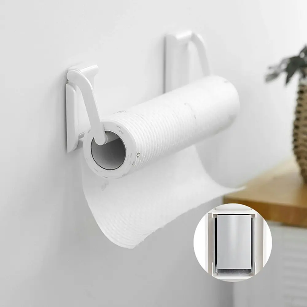 Adjustable Magnetic Roll Tissue Holder Punch-Free Multifunctional Towel Shelf