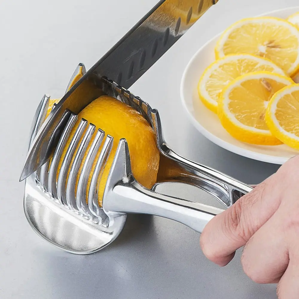 Aluminum Alloy Lemon Tomato Slice Clamp Vegetable Fruit Cutter Shredders