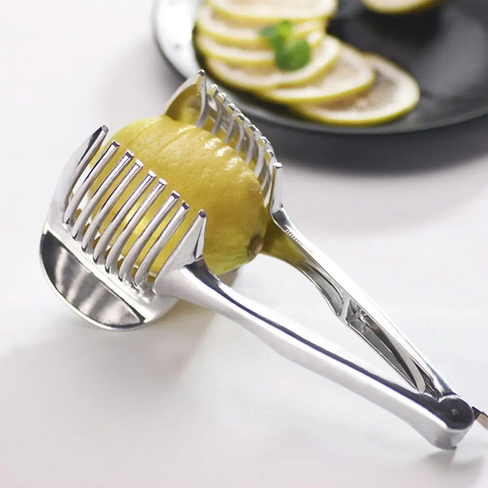 Aluminum Alloy Lemon Tomato Slice Clamp Vegetable Fruit Cutter Shredders