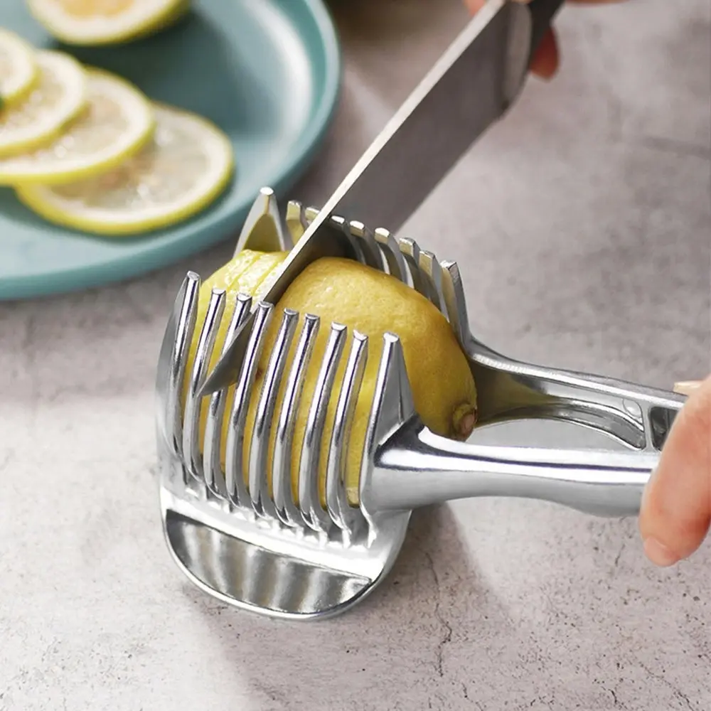 Aluminum Alloy Lemon Tomato Slice Clamp Vegetable Fruit Cutter Shredders