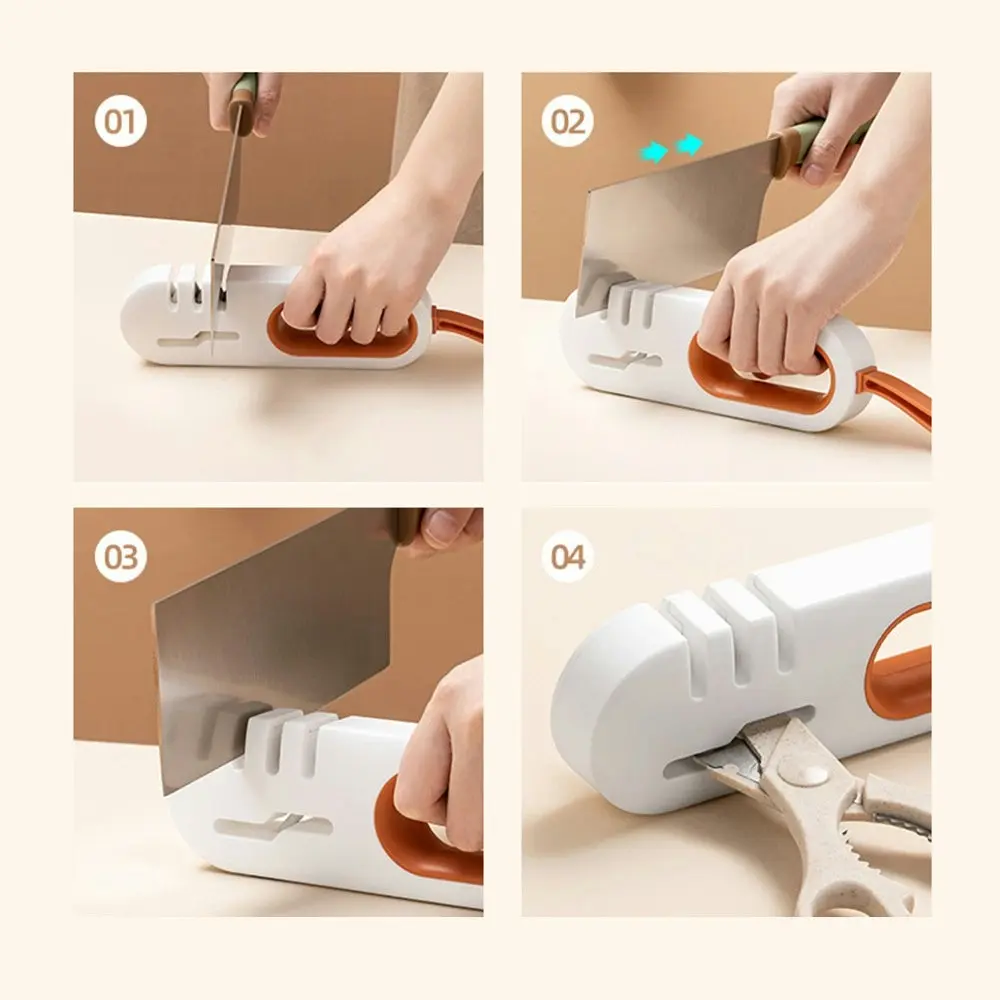 Kitchen Knife Sharpener Multifunctional 4 in 1 Home Manual Knife Accessories