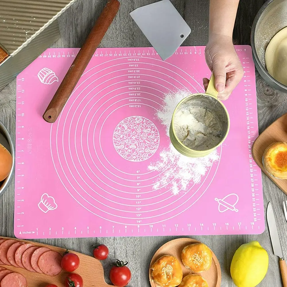 Non-Stick Silicone Baking Mat for Pastry Rolling Dough with Measurements