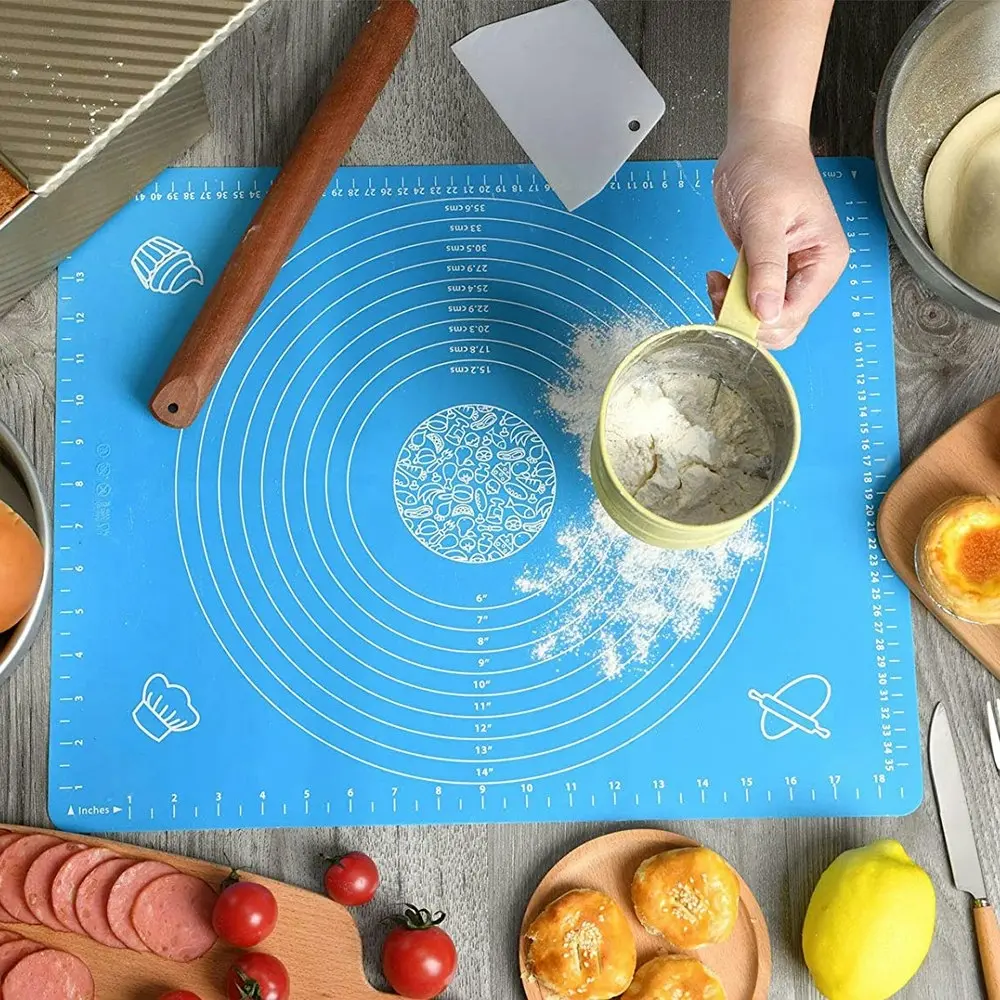 Non-Stick Silicone Baking Mat for Pastry Rolling Dough with Measurements