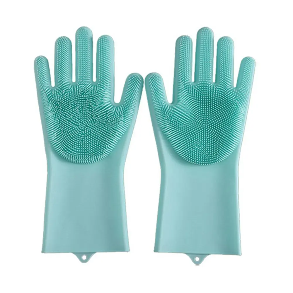 1 Pair Cleaning Gloves washing Gloves Silicone Reusable Cleaning Brush