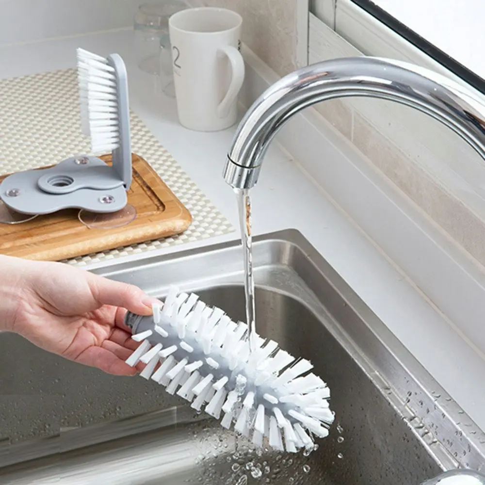 Wall suction type lazy cup brush glass cleaning brush