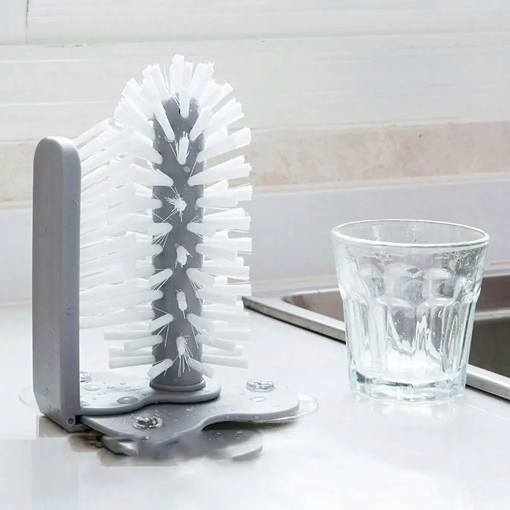 Wall suction type lazy cup brush glass cleaning brush