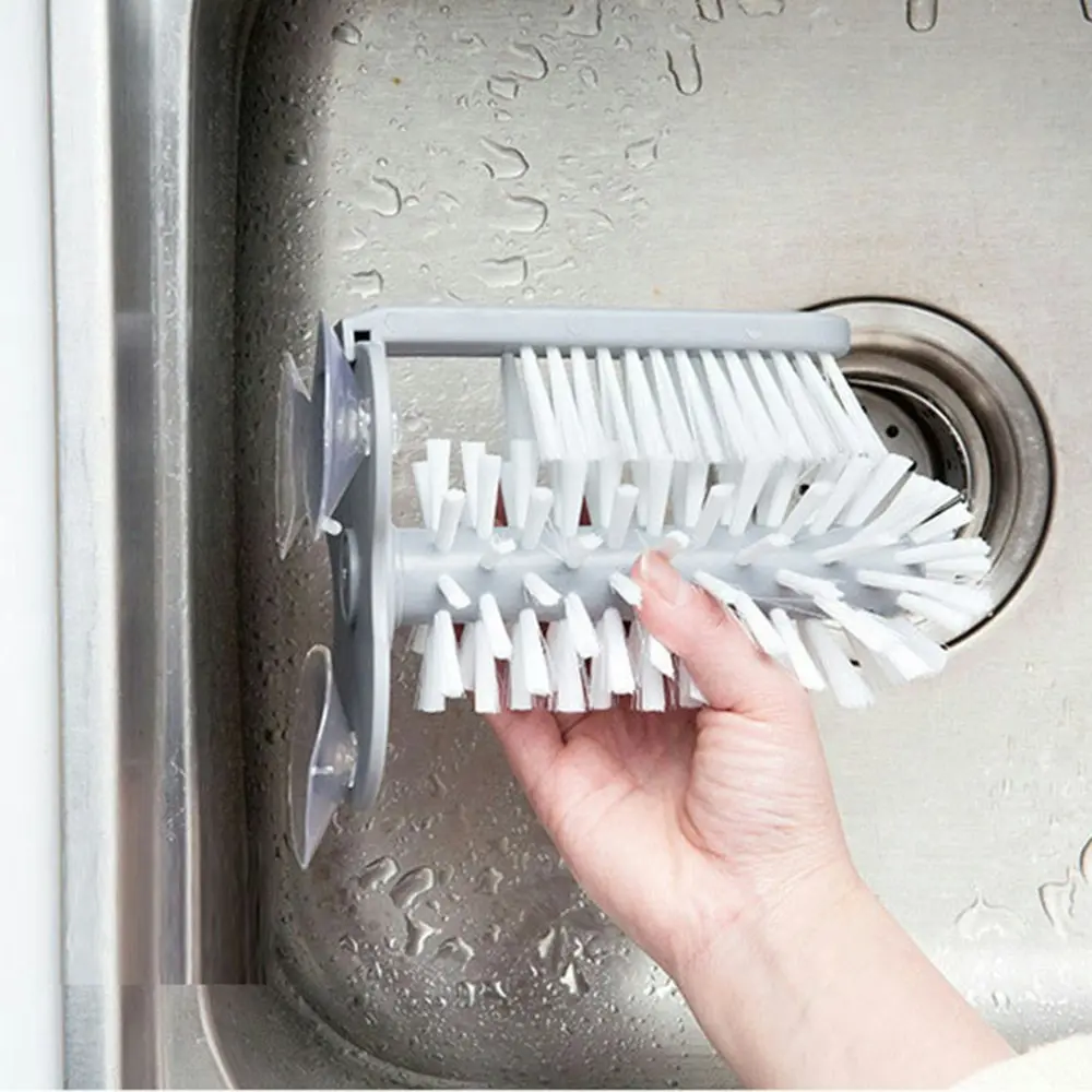 Wall suction type lazy cup brush glass cleaning brush