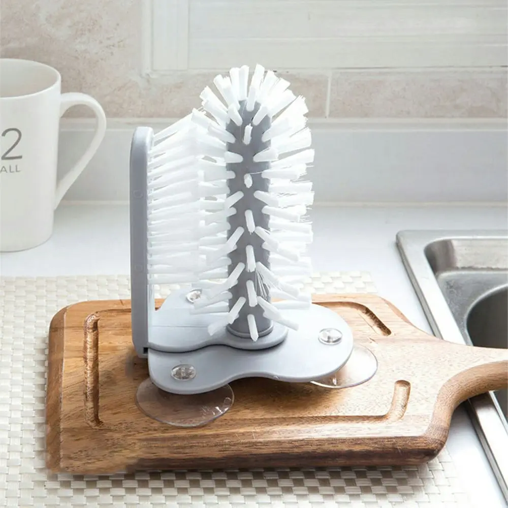 Wall suction type lazy cup brush glass cleaning brush