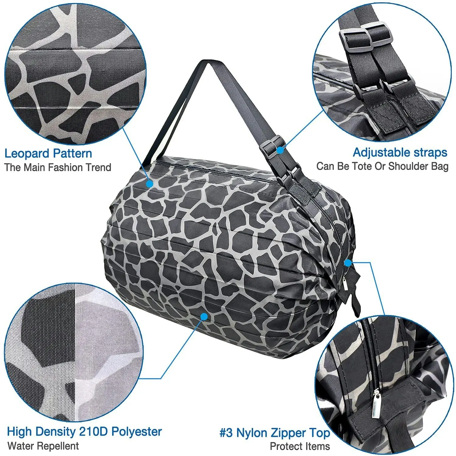 Folding eco-friendly shopping bag large-capacity portable shoulder bag