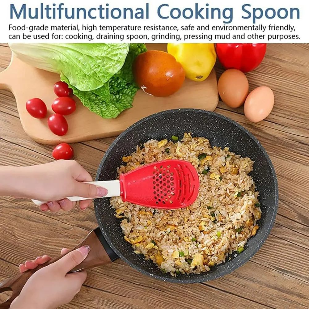 2 pack Kitchen multifunctional cooking spoon silicone kitchenware