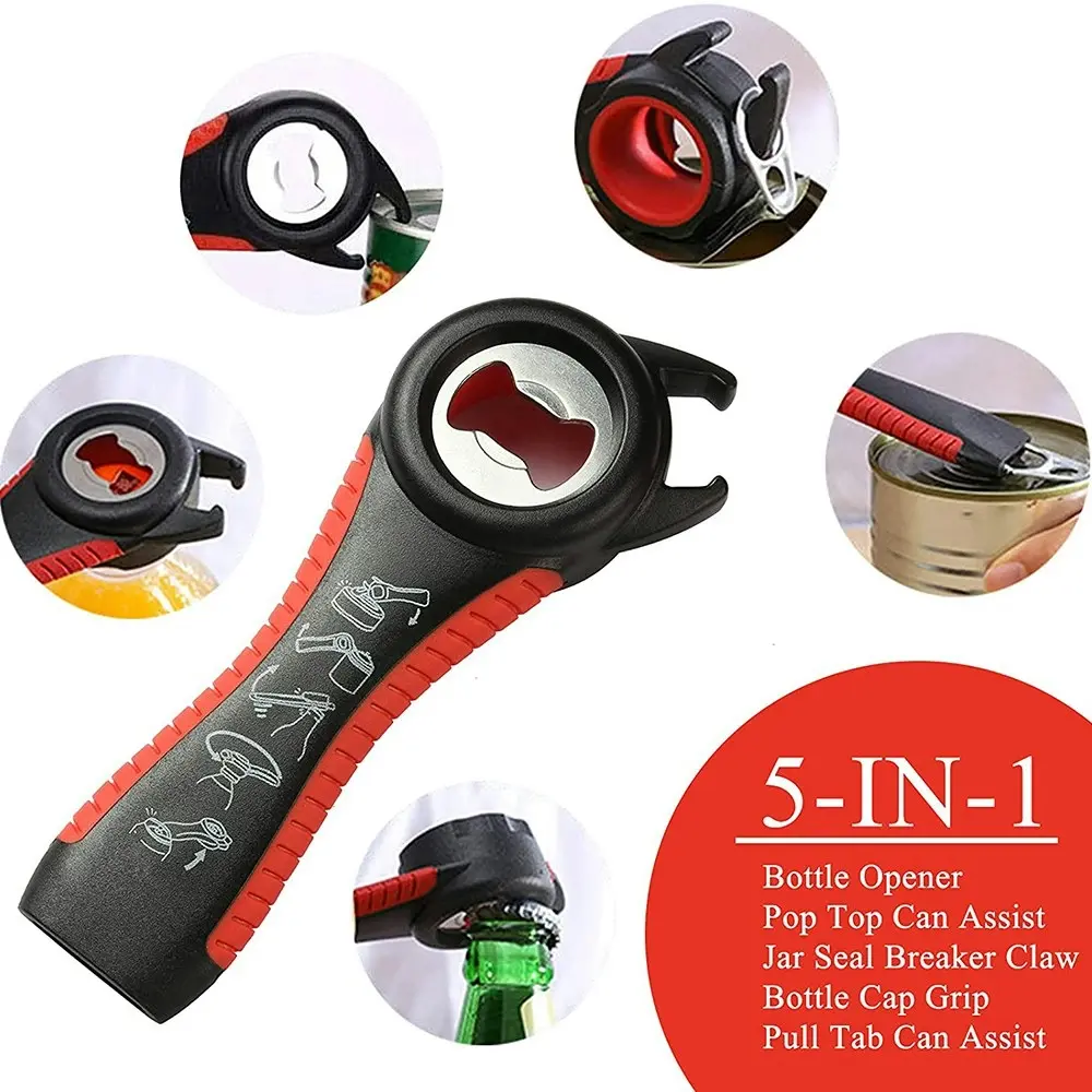 3 Pack 5 in 1 multi function can opener bottle opener kit