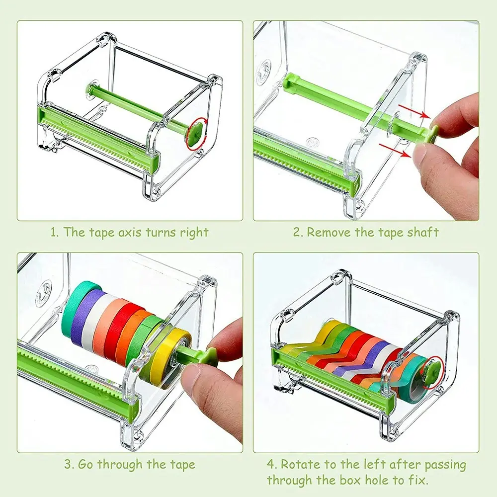 Transparent Desktop Tape Machine Tape Cutting Machine,Mini Tape Storage Box