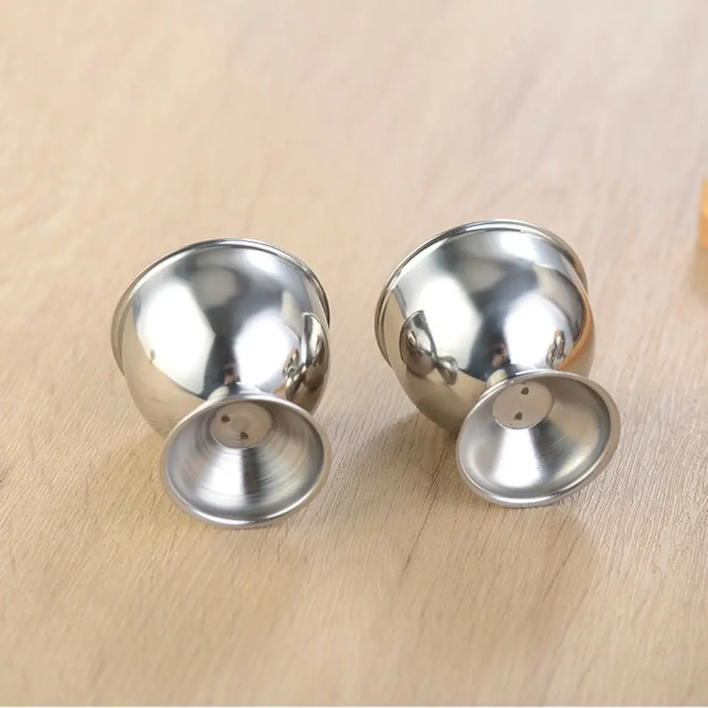 4 Packs Stainless Steel Egg Cup Tray Holder-Sliver